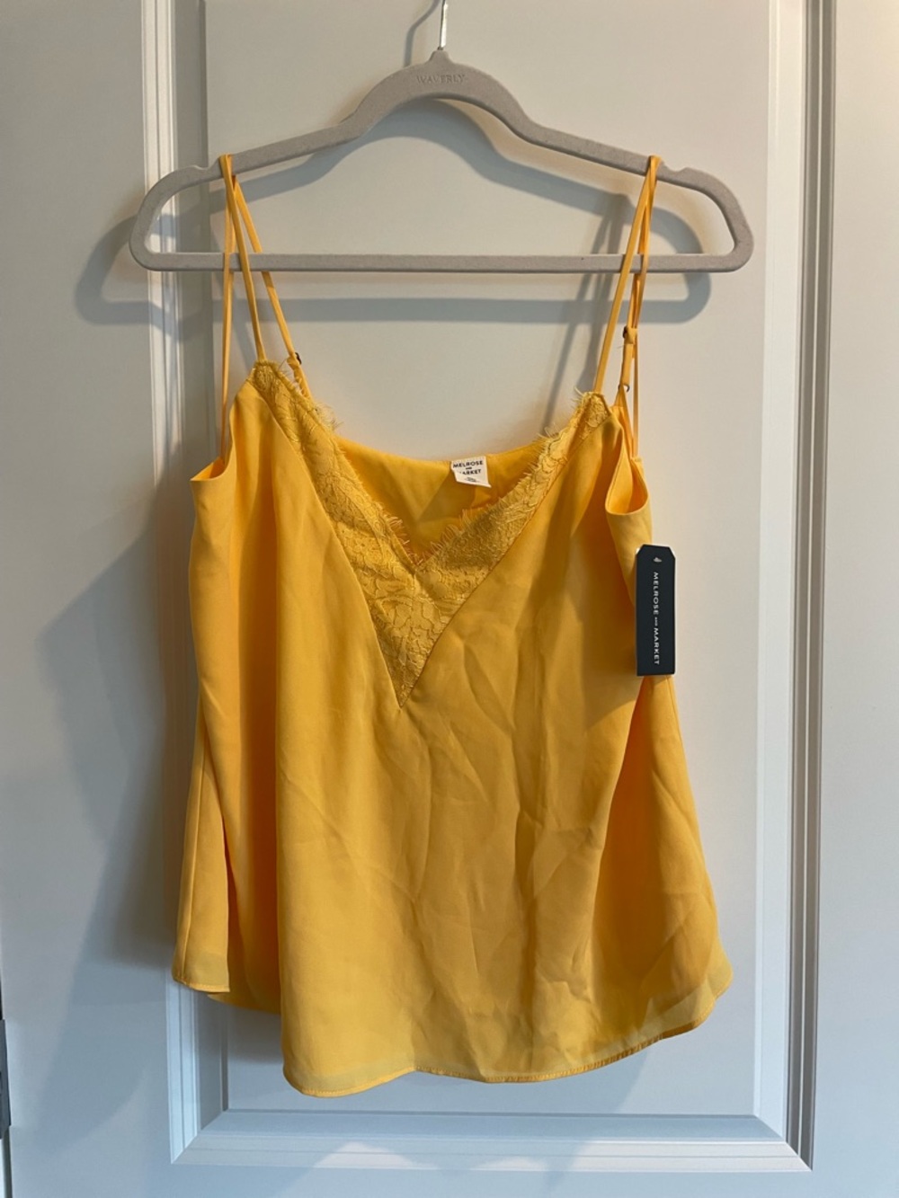 Melrose and Market Yellow Lace-Trim Spaghetti Strap Cami